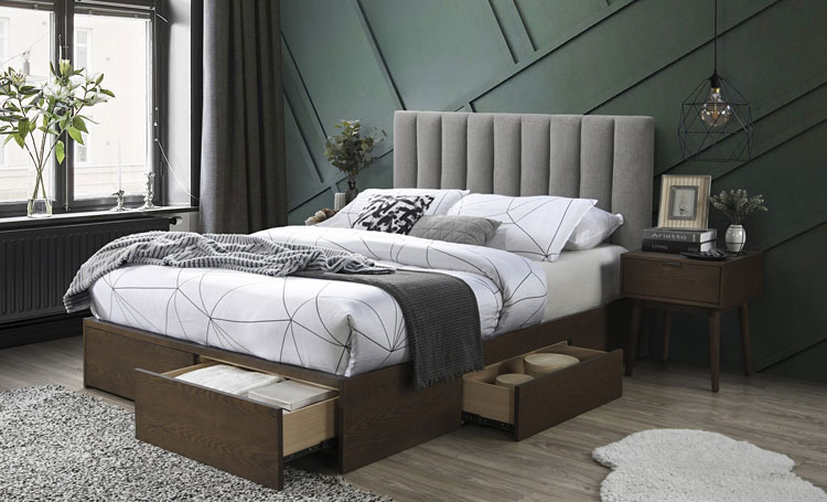 nowoczesne łóżko tapicerowane dla 2 osób
